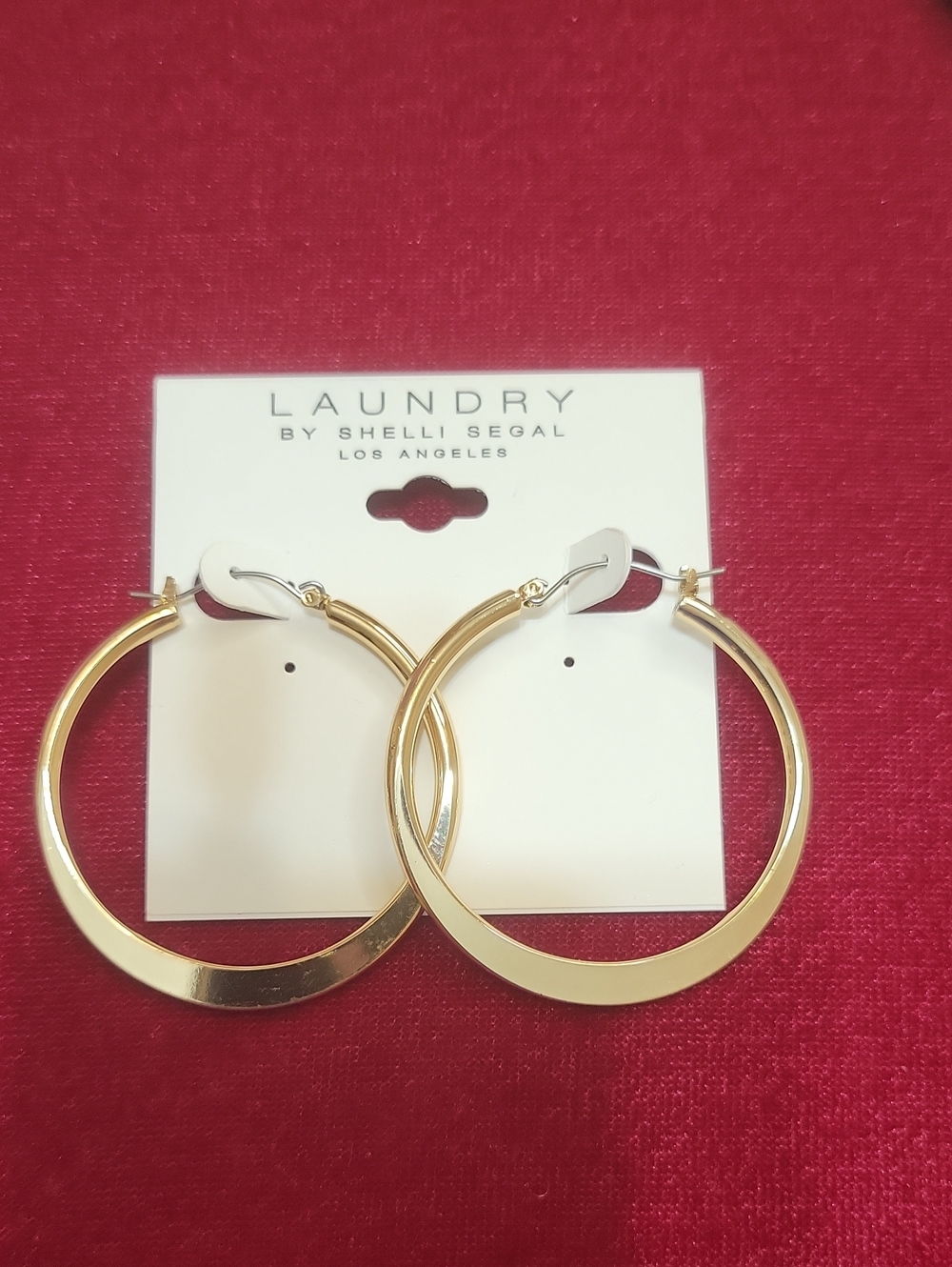 Laundry By Shelli Segal Shiny Gold Classic Hoop Earrings